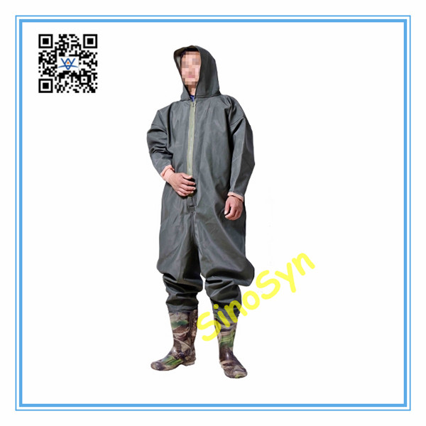 FQ1723 PVC Coverall Suit Multifunctional Chemical Safty Protective Overall Olive